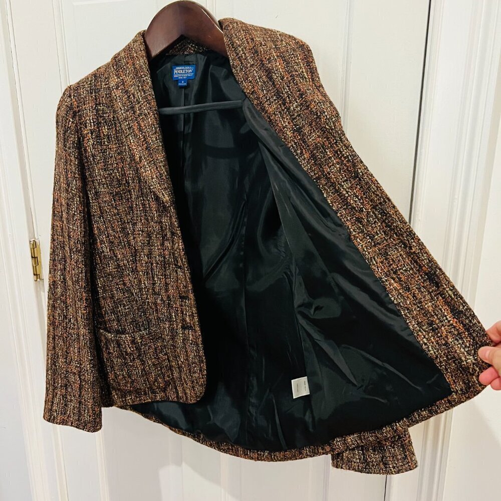 Vintage Pendleton Tweed Sweater Blazer Size 8 - Picture 13 of 16
